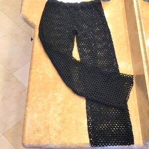 Forever 21 Black Laser-cut Swim Cover-up, S